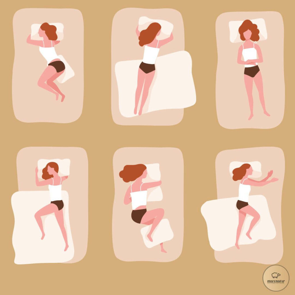 Darstellung von unterschiedlichen Schlafposition